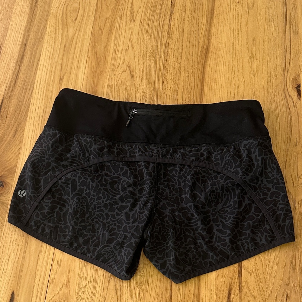 lululemon athletica Black Patterned Athletic Shorts